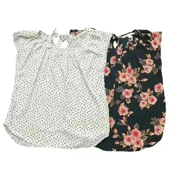 Lauren Conrad Blouse Bundle, Size S, Polka Dot, Floral, short Sleeve - Picture 2 of 14